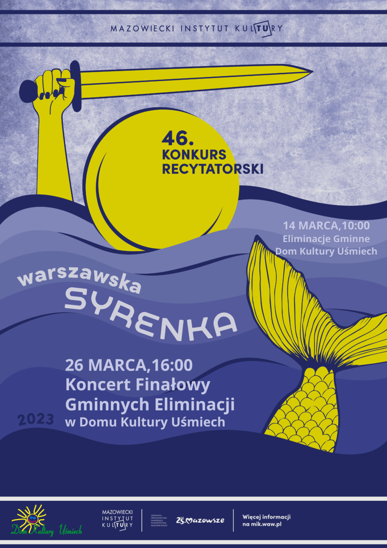 Plakat Konkurs Recytatorski Warszawska Syrenka