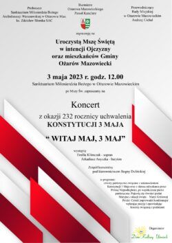 Plakat informacyjny koncert 3 maja