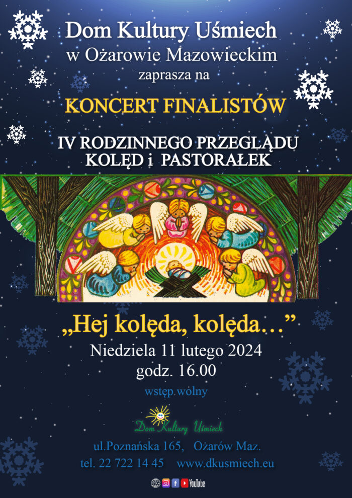 Plakat - Koncert finalistów Rodzinnego Przeglądu Kolęd i Pastorałek 2024